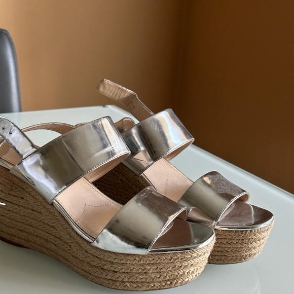 Silver Prada wedges size 9 - Picture 2 of 7